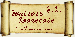 Hvalimir Kovačević vizit kartica